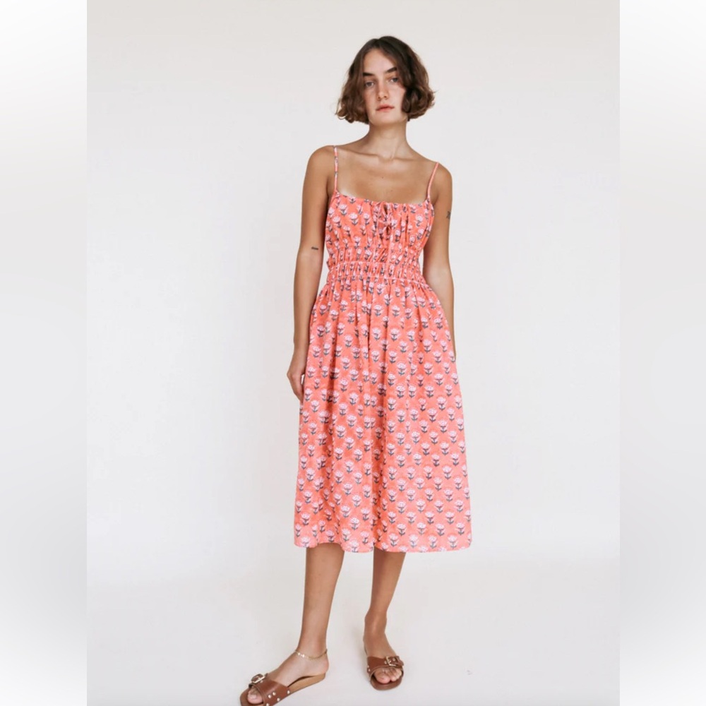 Ciao Lucia Gabriella coral block print dress